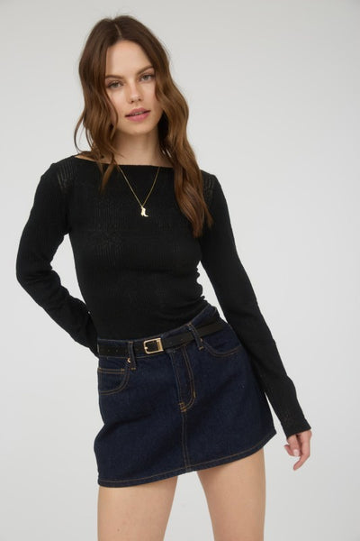 Boat Neck Crochet Top