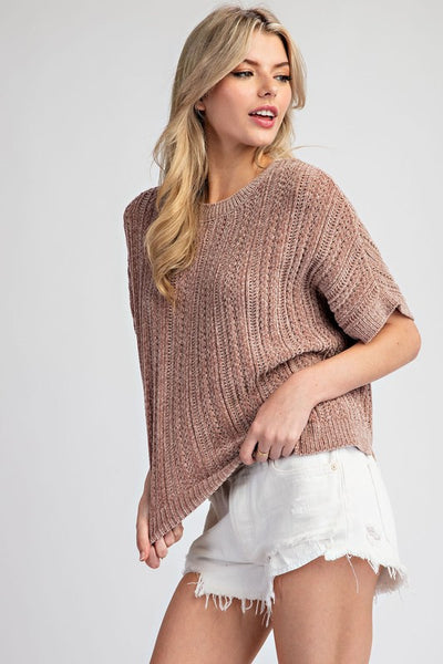 Ultra Soft Short Sleeve Sweater Top