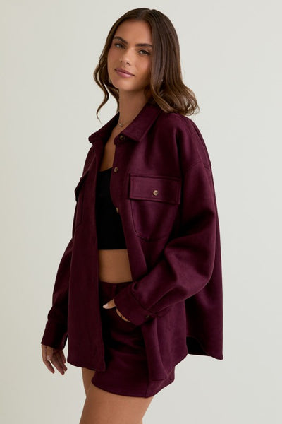Collared Suede Shacket