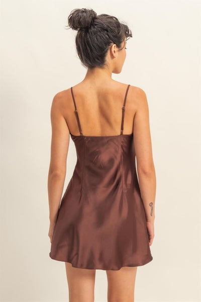 Sweetheart Satin Mini Dress