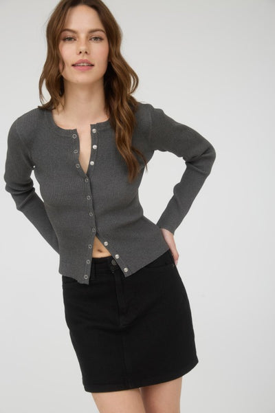 Snap Button Knit Cardigan