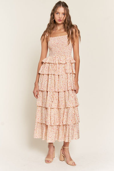 Tiered Ruffle Midi Dress