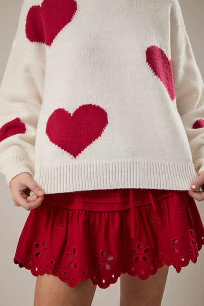 Red White Crew Neck Sweater