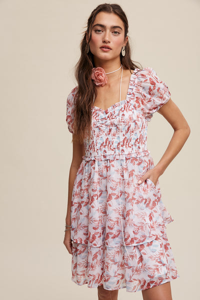Mini Floral Smocked Dress