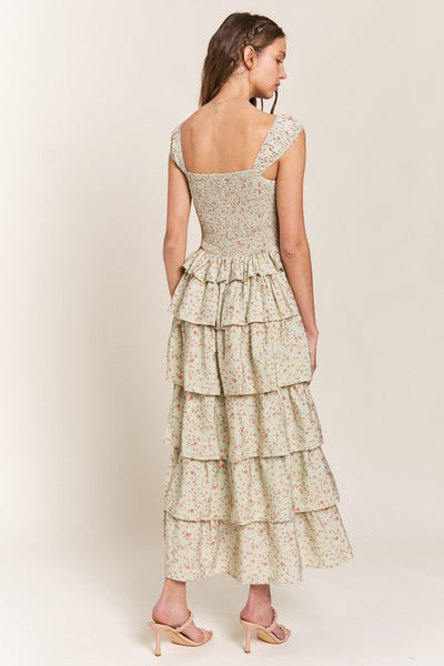 Tiered Ruffle Midi Dress