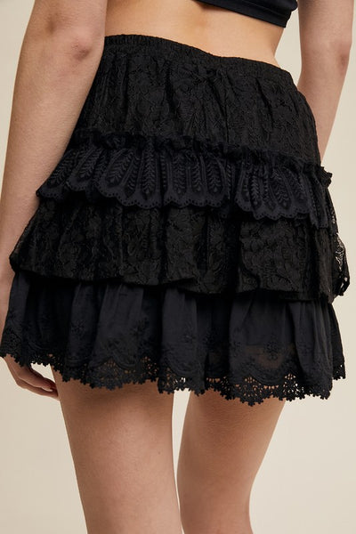 Lace Ruffled Shorts