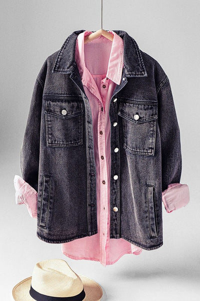 Kayla Denim Wash Over Sized Jacket