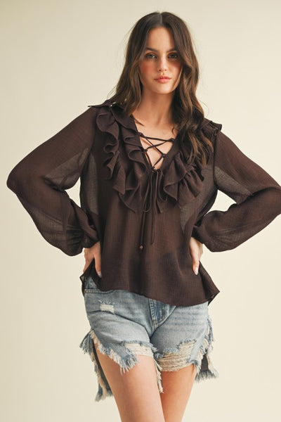 Tie Up Ruffle Top