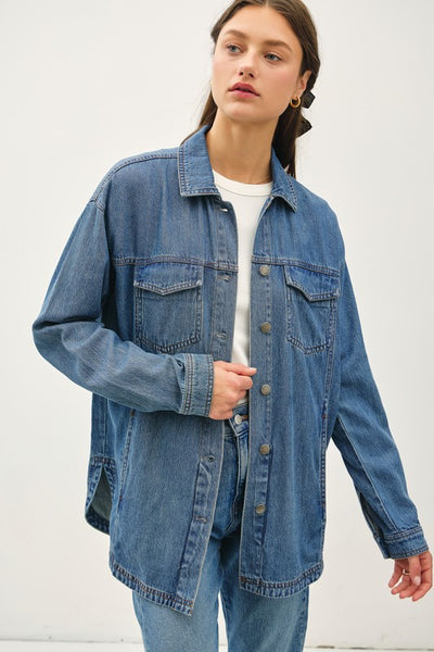 Classic Vintage Denim Tencel Shacket