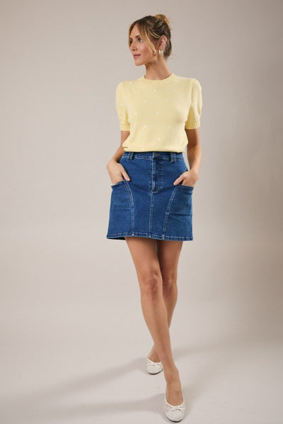Stretchy Denim Mini Skirt