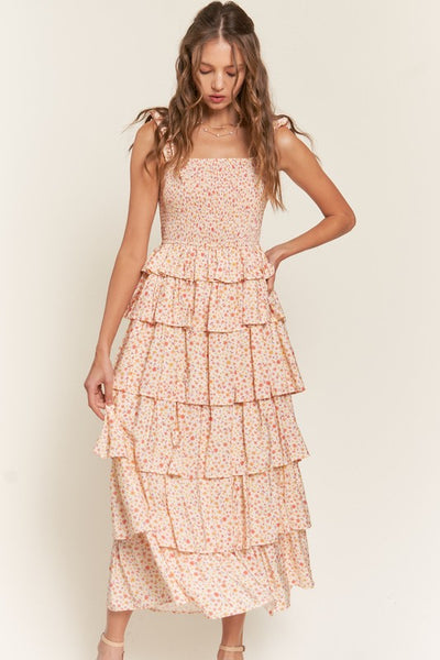 Tiered Ruffle Midi Dress