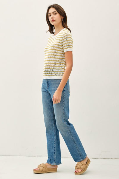 Crochet Knit Sweater Tee