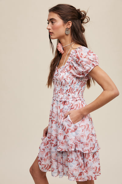 Mini Floral Smocked Dress