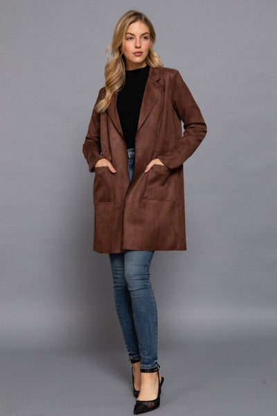 Long Faux Suede Jacket