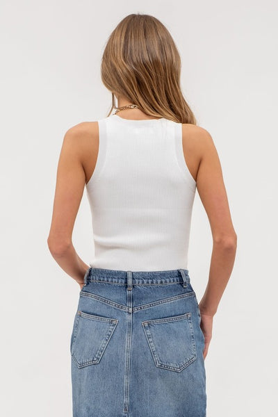 Round Neck Sweater Knit Tank Top