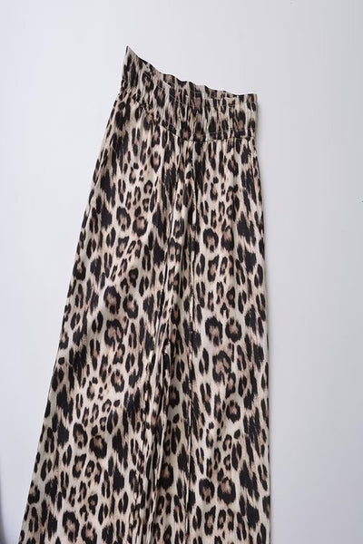 Leopard Print Wide Leg Pants