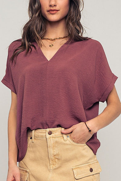 Oversized Folded Short Sleeve Top