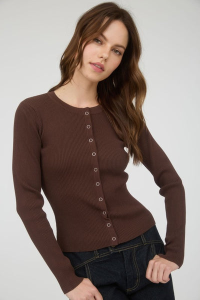 Snap Button Knit Cardigan
