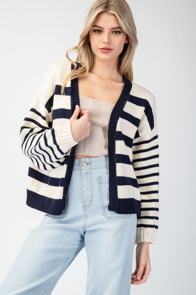 Striped Cropped Cardigan