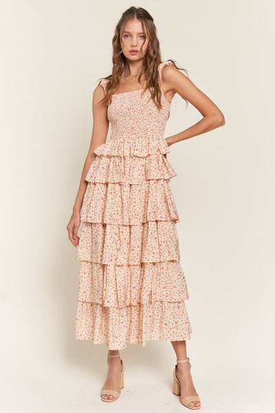Tiered Ruffle Midi Dress