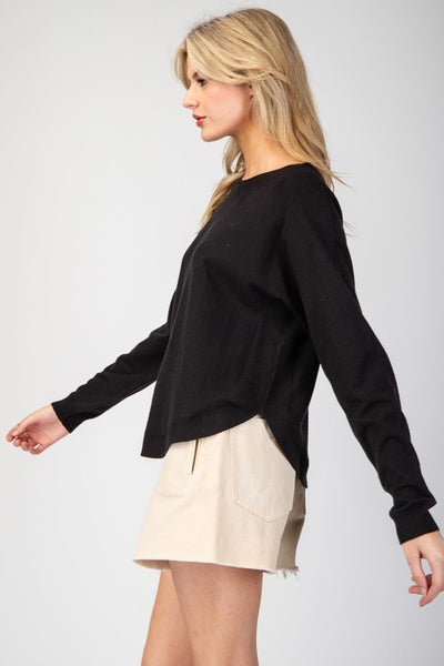 Solid Long Sleeve Sweater Top