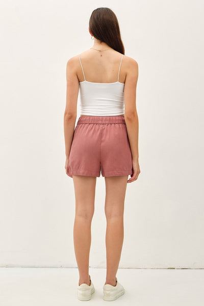 High Rise Drawstring Tencel Shorts
