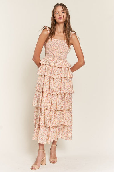Tiered Ruffle Midi Dress