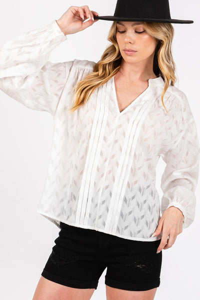 Jacquard V Neck Shirt