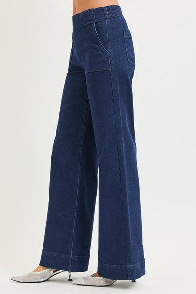 Elastic Patch Pocket Jeans