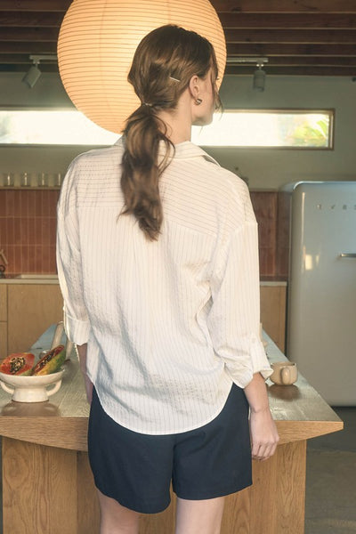 Pinstripe Collared Button Down