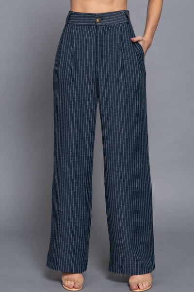 Stripe Linen Long Pants