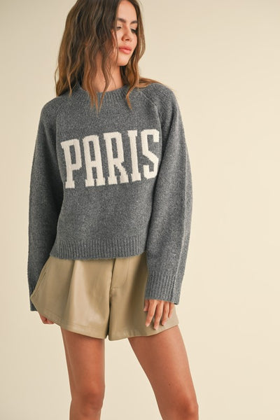 Letter Front Sweater Top