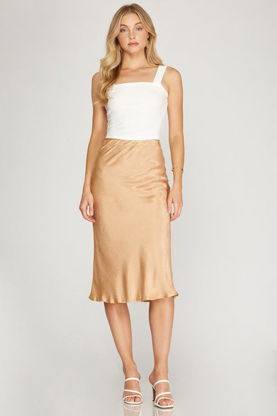 Mermaid Satin Midi Skirt